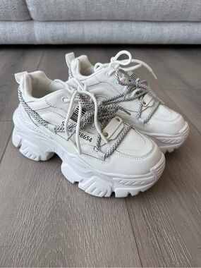 Chunky White Platform Sneakers for Women